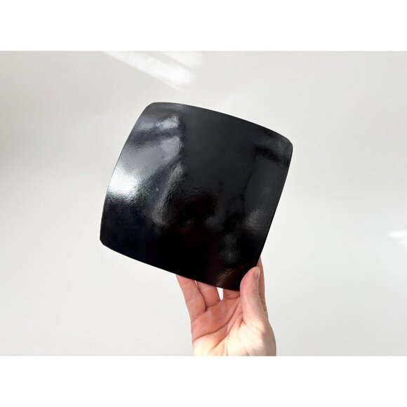 Post-Modern Black Rainbow Striped Geometric Midcentury Modern Vintage Plate - Picture 3 of 10